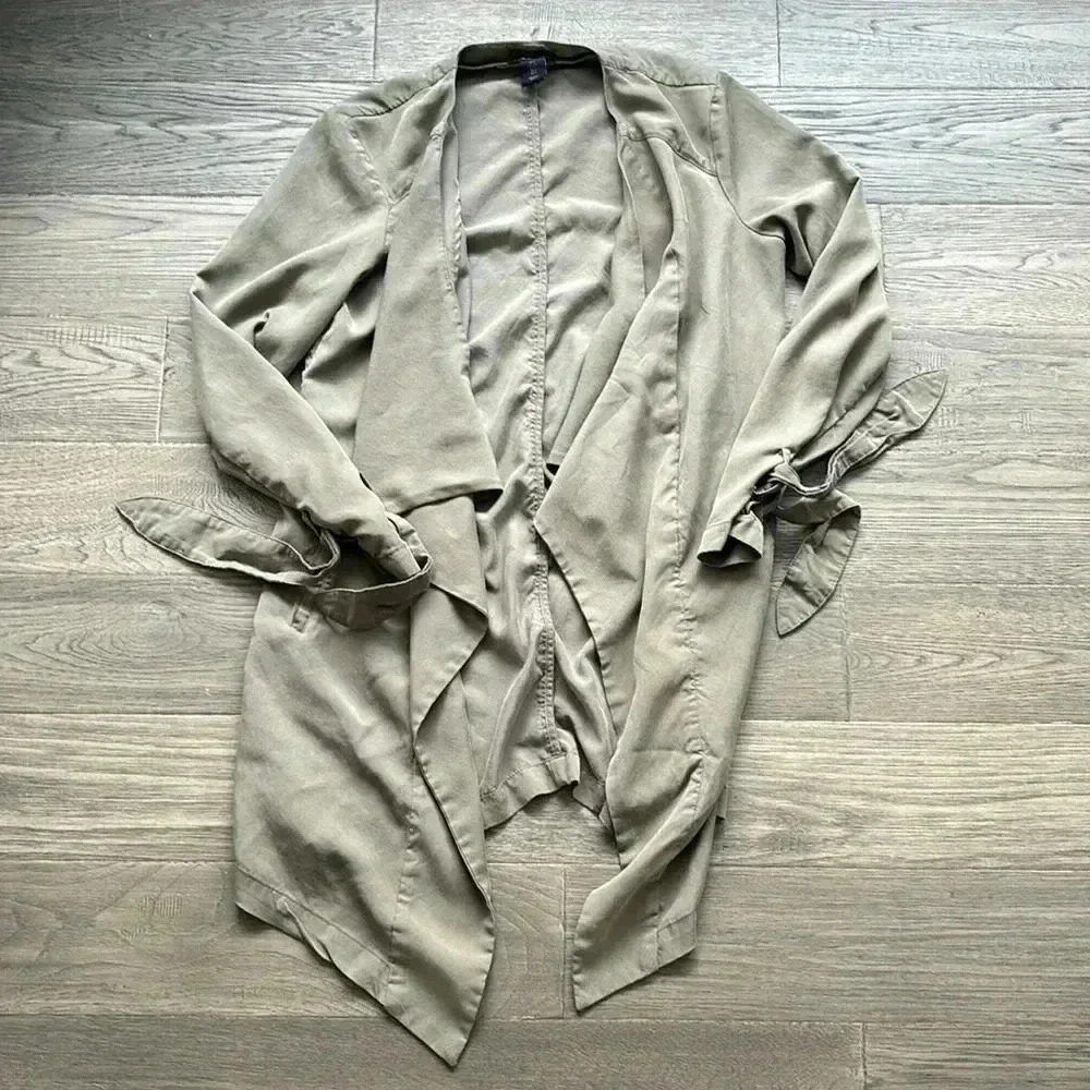Matteson | Army  green waterfall open drape cardigan light jacket Size Small